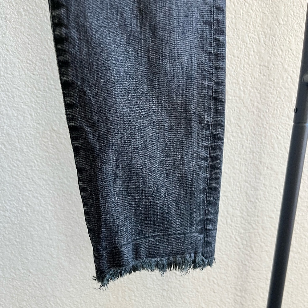 AGOLDE | High Waist 'Feel Good' Distressed Raw Hem Skinny Jeans Black | Size 29 - Picture 4 of 10
